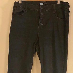 Old Navy Button Fly Flare Fringed Ankle Jeans